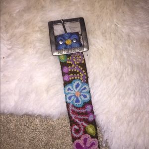 Wool floral belt